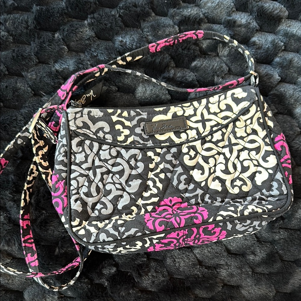 Vera Bradley Black and Pink Patterned Crossbody Women's Bag - Picture 5 of 16